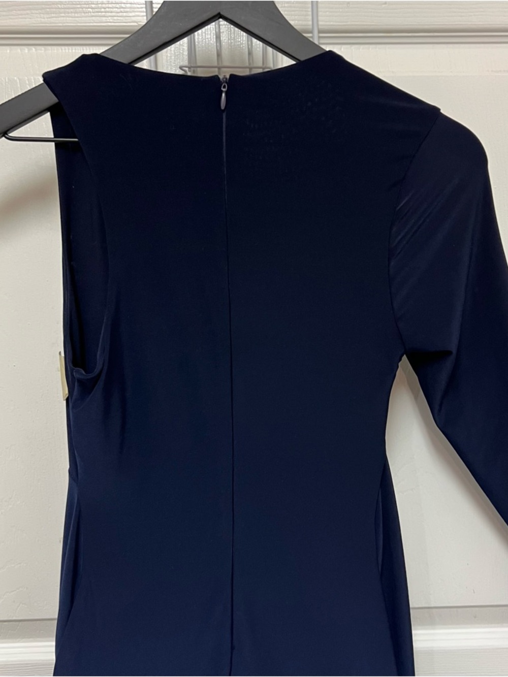 Club L London Contradiction Long Sleeve Navy Maxi Mermaid Dress - Picture 9 of 15